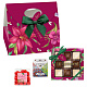 Подарочная сумочка: шоколад, драже, конфеты ассорти, чай 195г