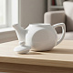 Набор белых фарфоровых чайников (2шт.)