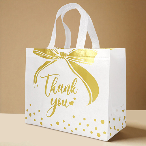 Подарочный пакет Thank you 32*14*25,5 см ,белый