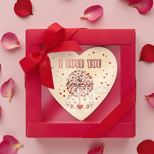 "I Love you" сердце белый шоколад 40г