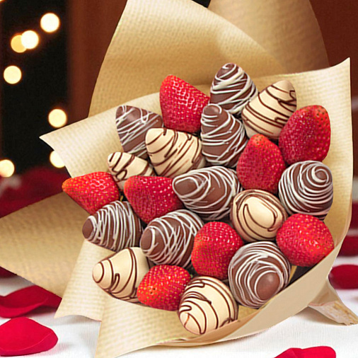 Клубника в шоколаде букет 650г