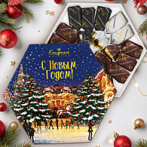 Новогодний набор суфле в шоколаде (ванильное, шоколадное, кофейное) 105г (каток)