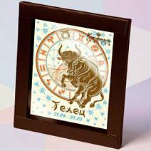 "Телец" открытка белый шоколад 