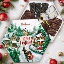 Новогодний набор суфле в шоколаде (ванильное, шоколадное, кофейное) 105г (пейзаж)