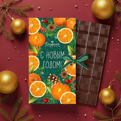 Новогодний набор: конфеты шоколадные, печенье,пряник, чай 675г в термопакете