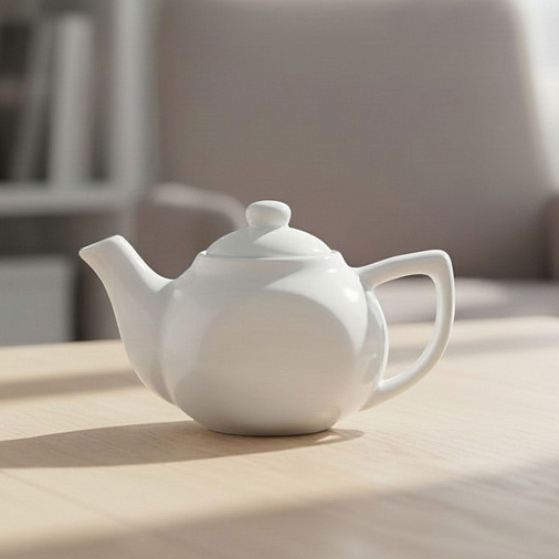 Набор белых фарфоровых чайников (2шт.)