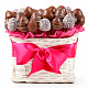 Корзина набор свежей клубники в шоколаде с декором 1150г