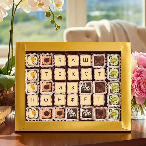 "Ваш текст из конфет" индивидуальный набор 35 конфет