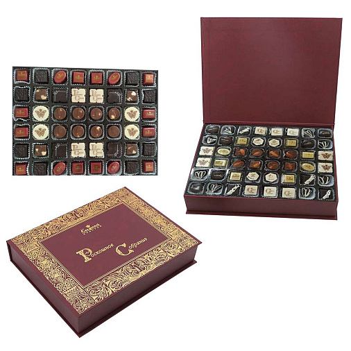 Роскошное собрание конфет ручной работы (бордовое)