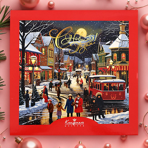 Новогодний набор конфет "Ассорти" 105г (Прогулка)