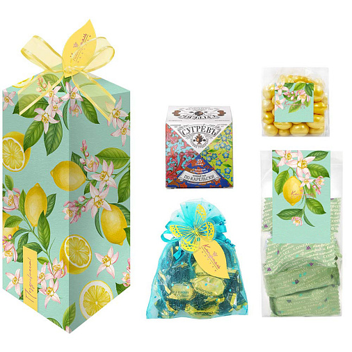 Подарочный набор: драже, конфеты глазированные, чай