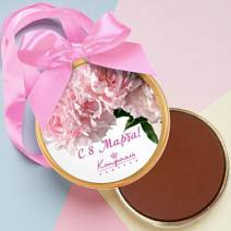 «С 8 марта» медаль молочный шоколад 70г (цветы)