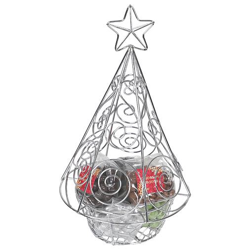 Ёлка-конфетница металлическая, цвет серебро