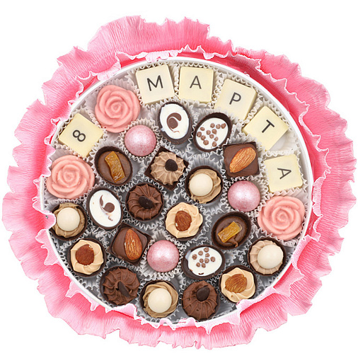 "8 марта" букет из конфет ручной работы (розовый)