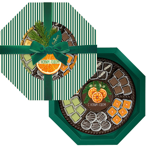 Новогодний набор конфет ассорти, мягкий грильяж, мармелад 375г