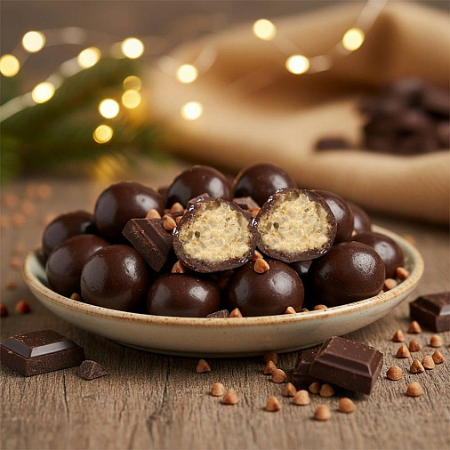 «Любимый вкус» драже гречишные шарики в горьком шоколаде 75г