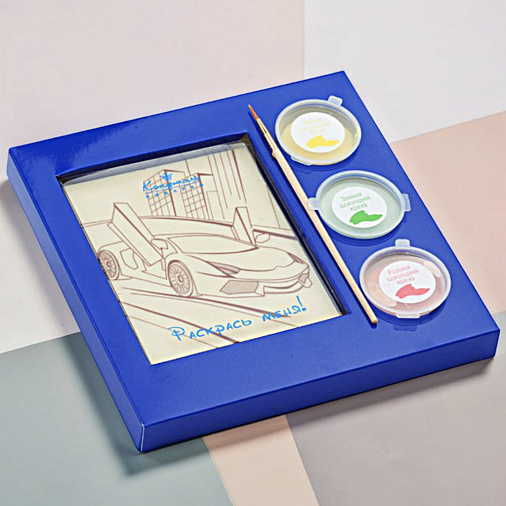 "Гоночный автомобиль" раскраска белый шоколад