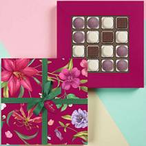 Набор конфет: суфле в горьком шоколаде со вкусом «Игристого розе», мармелад со вкусом «Сливочная намелака», «Голубика» 225г