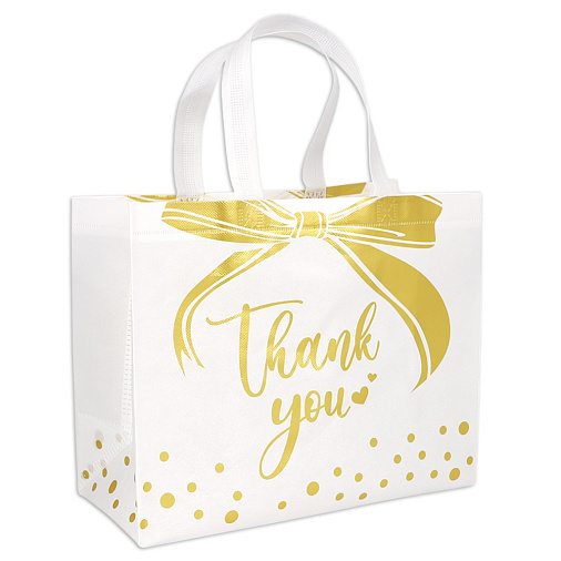 Подарочный пакет Thank you 32*14*25,5 см ,белый