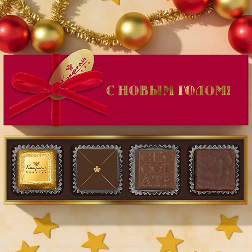 Новогодний набор: конфеты ассорти, цукаты, драже, варенье, чай 355г