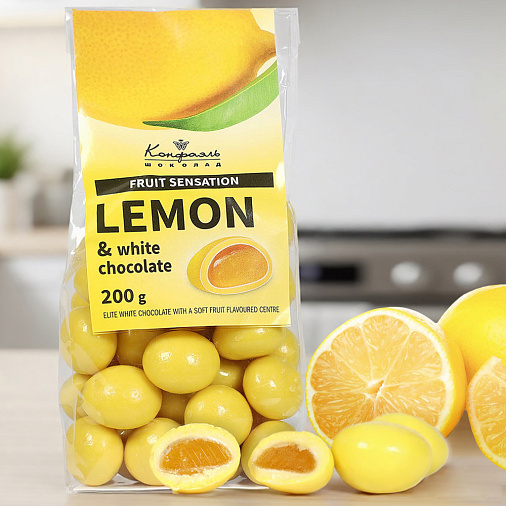 Мармелад лимон в белом шоколаде драже