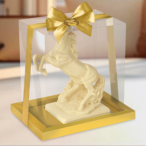 "Конь на дыбах" скульптура большая шоколад белый 