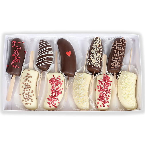 Свежие бананы в горьком и белом шоколаде набор 700г