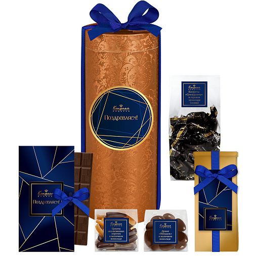 Подарочный набор: шоколад, драже, конфеты, кофе 440г