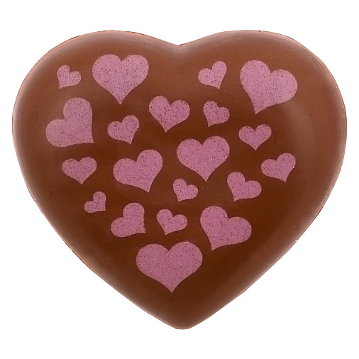Мини-сердце на ленте из молочного шоколада с декором 40г