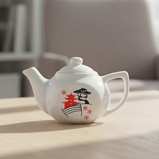 Набор чайников фарфоровых с шелкографией (2шт.)