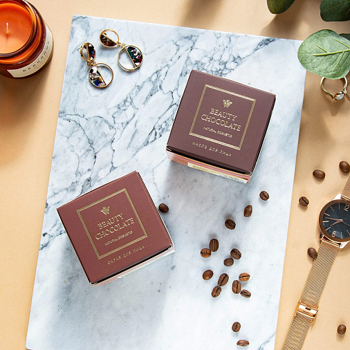 "Шоколадная косметика" набор для лица: какао-масло и скраб