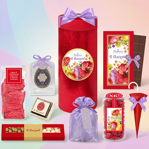 Пасхальный подарочный набор: шоколад, драже, мармелад, конфеты 745г