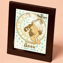 "Дева" открытка белый шоколад 